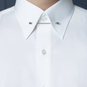 เสื้อเชิ้ต Cotton Twill Pinned Collar 8cm White Shirt