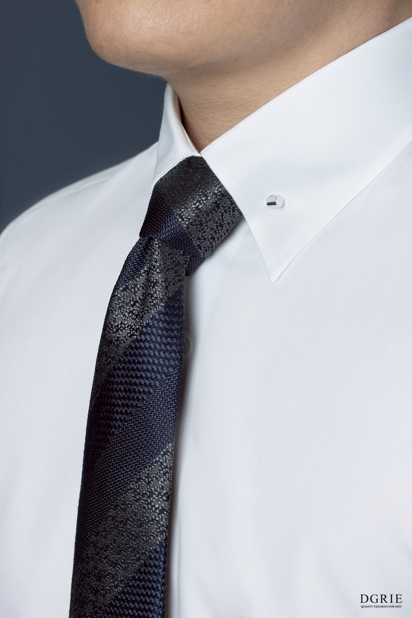 IMG_5718 เสื้อเชิ้ต Cotton Twill Pinned Collar 8cm White Shirt