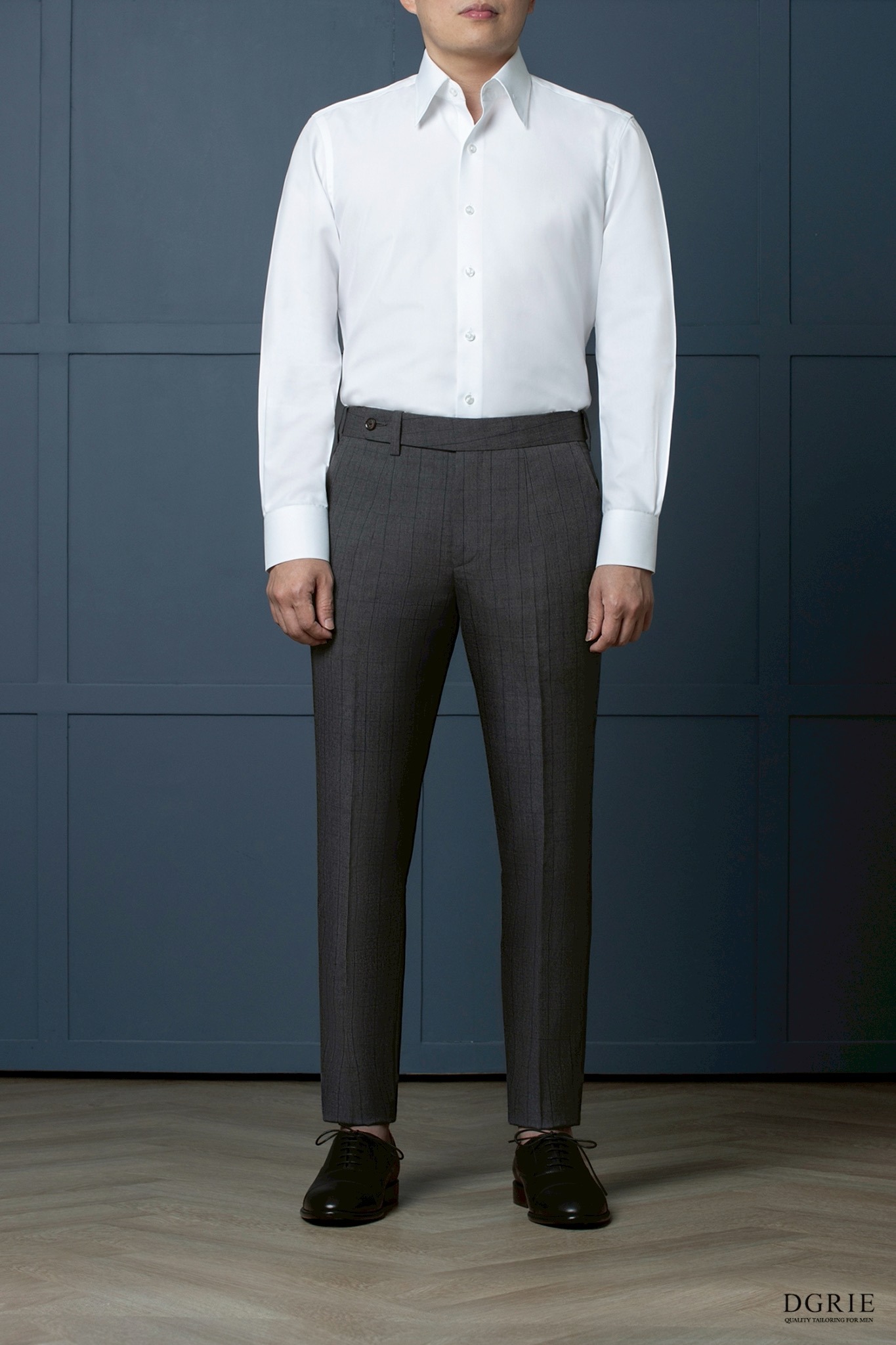 IMG_5723 เสื้อเชิ้ต Cotton Twill Pinned Collar 8cm White Shirt