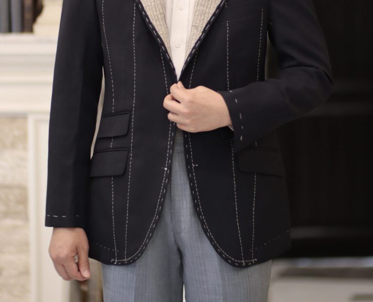 DGRIE BLACK FULL CANVAS Classic Notch Low Gorge Lapel