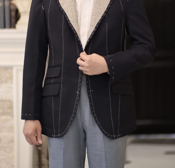 DGRIE BLACK FULL CANVAS Classic Notch Low Gorge Lapel