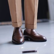 รองเท้าหนัง DGRIE Brown Penny Loafer Shoes