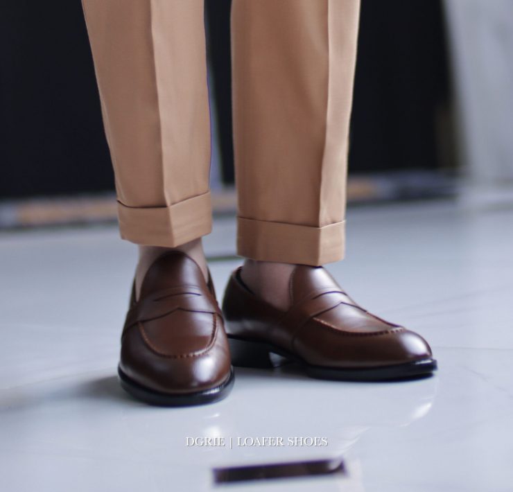 รองเท้าหนัง DGRIE Brown Penny Loafer Shoes