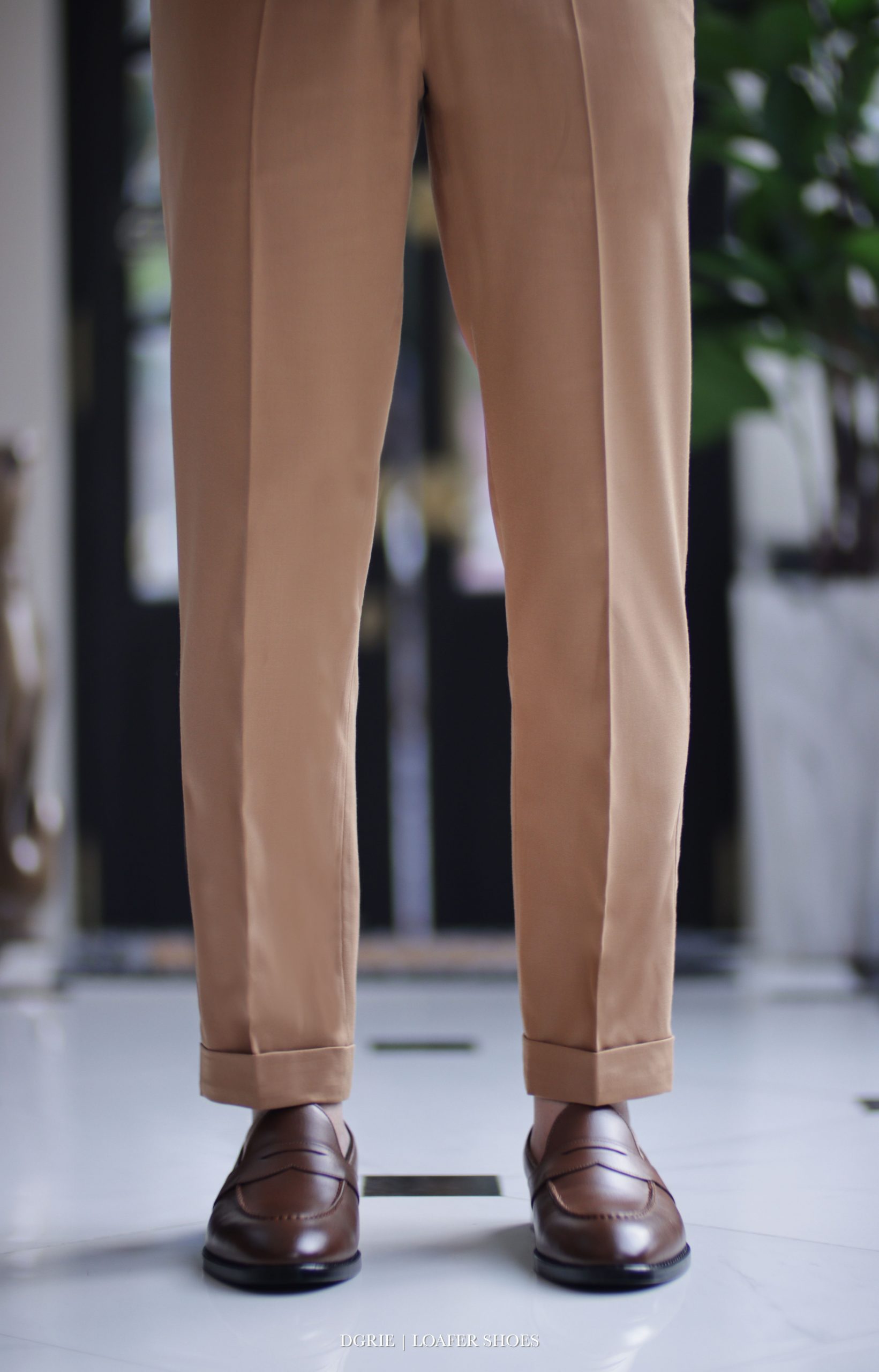 รองเท้าหนัง DGRIE Brown Penny Loafer Shoes