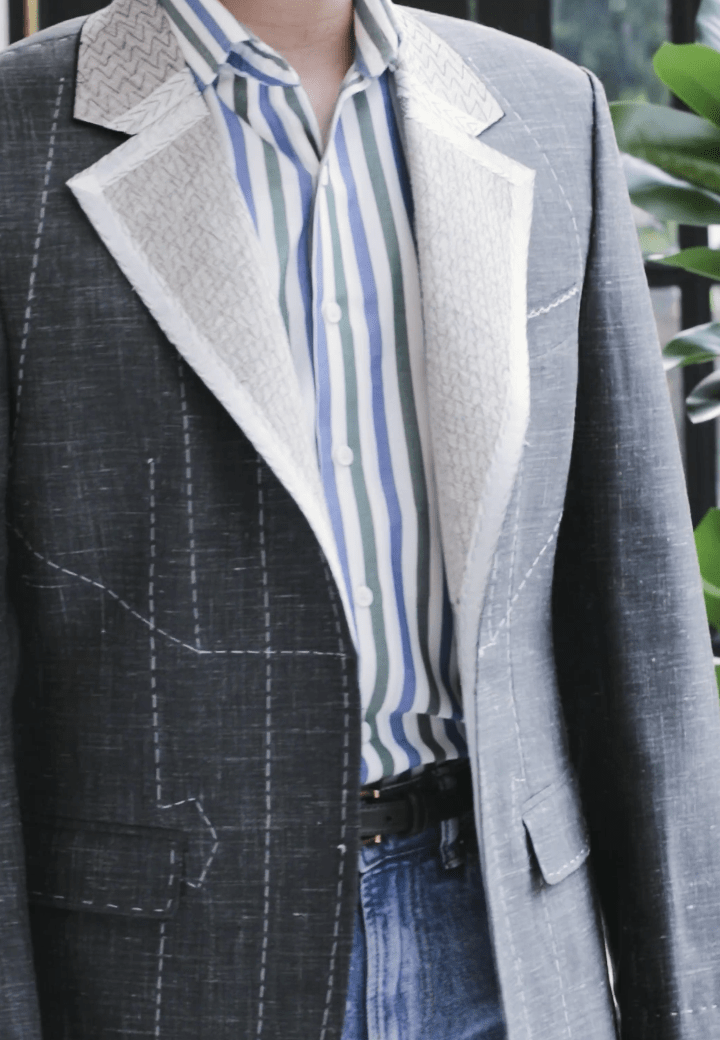 DGRIE - ตัดสูทหางม้าทั้งตัว Fitting Full Canvas Wool Silk Green