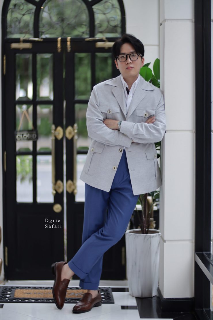 เสื้อซาฟารี DGRIE LIGHT GREY SAFARI