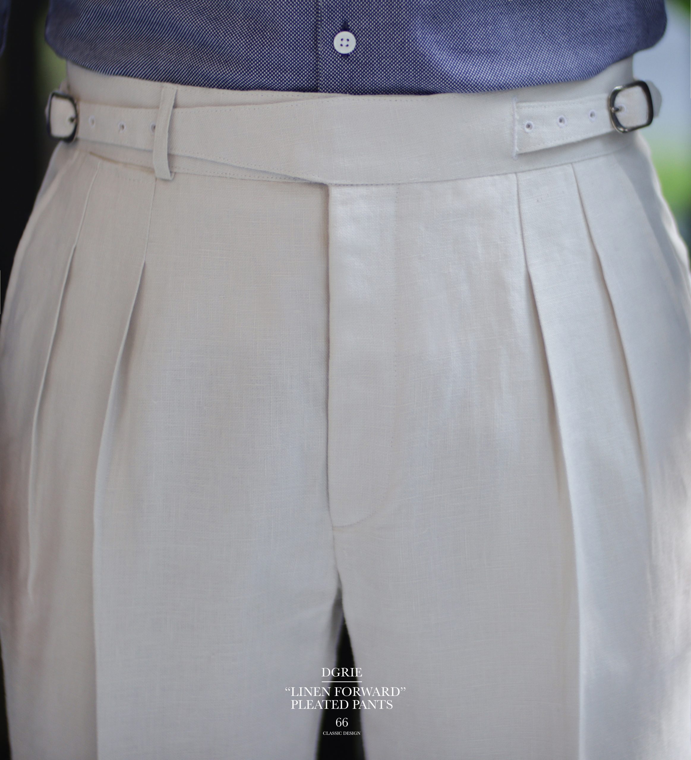 ตัดกางเกง DGRIE PANTS 66: GURKHA IRISH LINEN FORWARD PLEATED PANTS