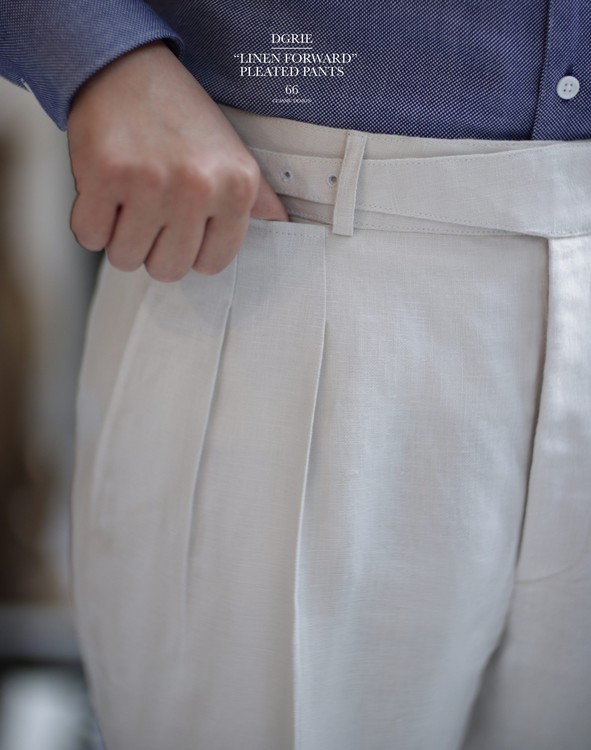 ตัดกางเกง DGRIE PANTS 66: GURKHA IRISH LINEN FORWARD PLEATED PANTS