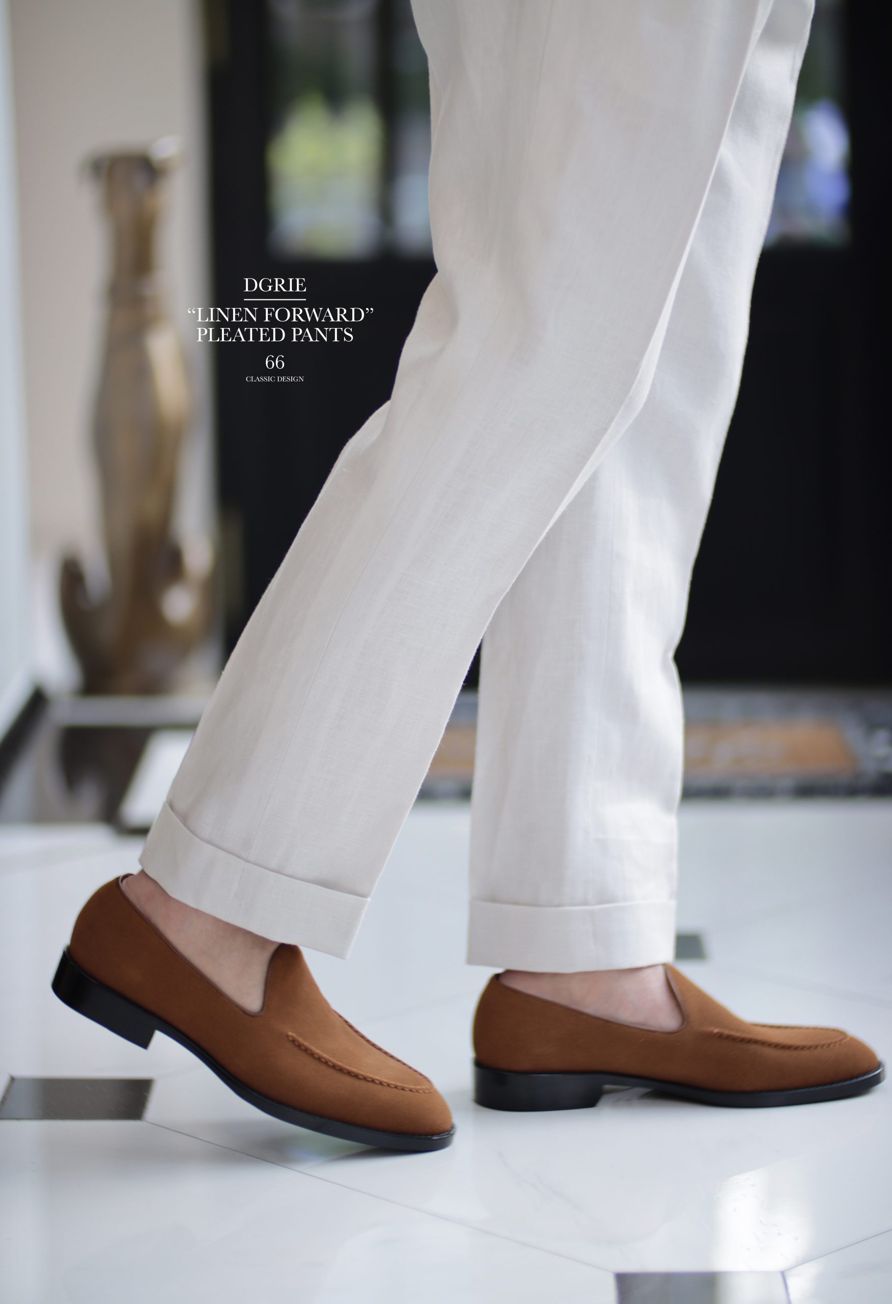 ตัดกางเกง DGRIE PANTS 66: GURKHA IRISH LINEN FORWARD PLEATED PANTS
