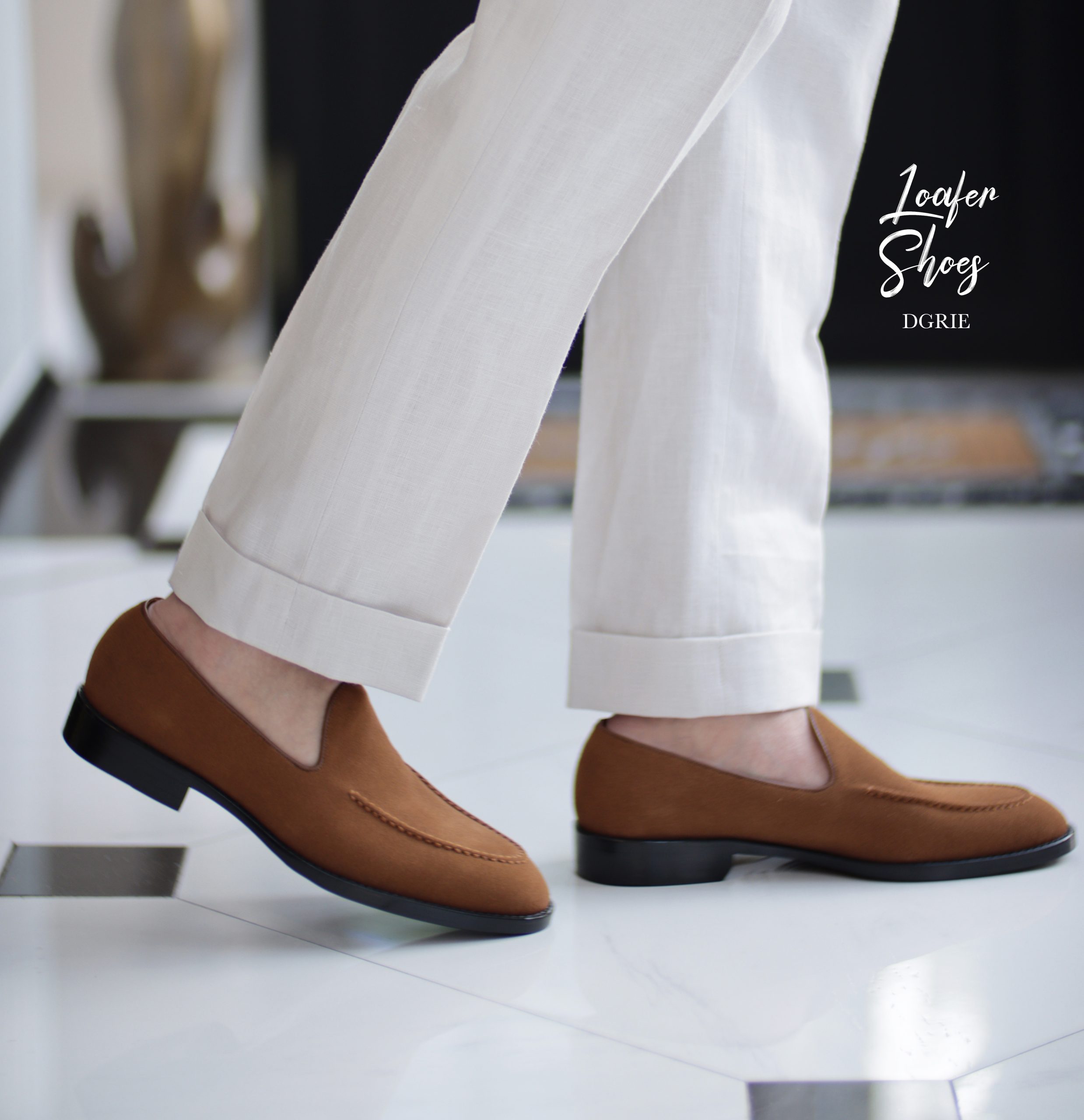 รองเท้าโลฟเฟอร์ Cognac Premium Penny Loafer Shoes