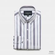 เสื้อเชิ้ตลายทาง Three tone Vertical Stripes Shirt