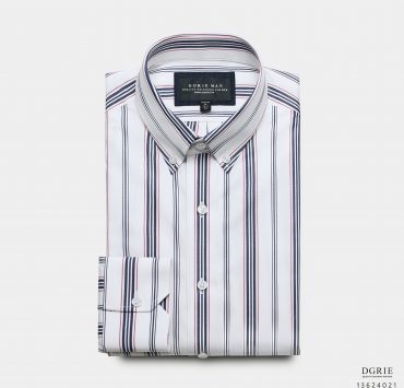 เสื้อเชิ้ตลายทาง Three tone Vertical Stripes Shirt
