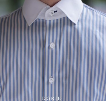 ตัดเชิ้ต White Collar Blue Stripe Shirts
