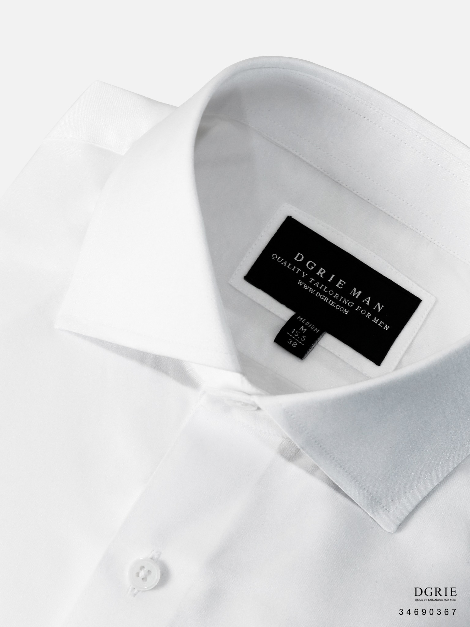 เสื้อเชิ้ต DGRIE Cotton Spread Collar 8cm White Shirt