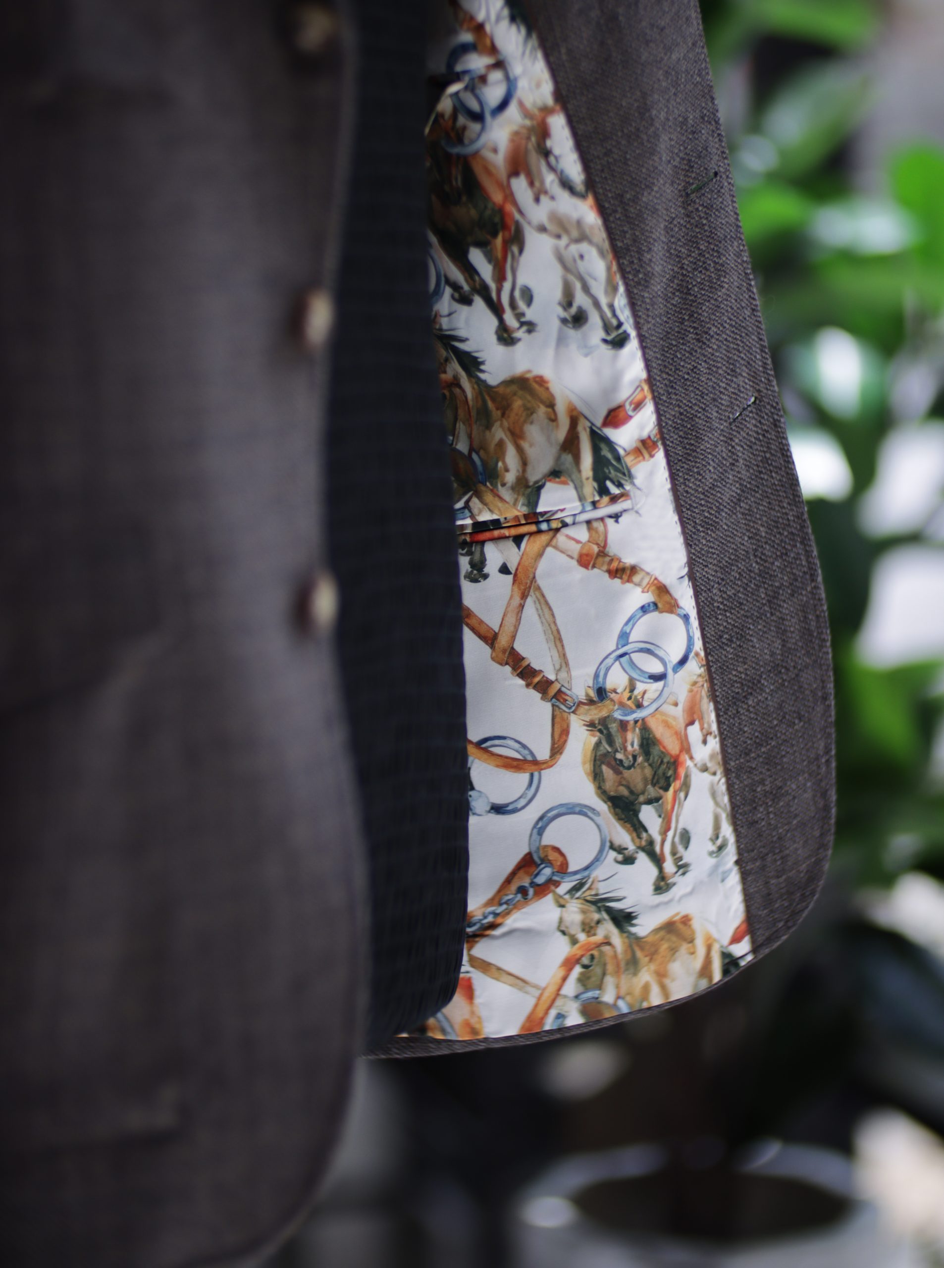 DGRIE Custom Flannel Safari x White Cotton Loose Fit Pleated Pants