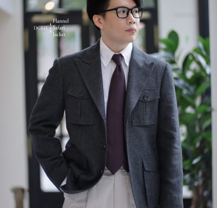 DGRIE FLANNEL WOOL LIGHT WEIGHT SAFARI JACKET / 2 21 DGRIE FLANNEL WOOL LIGHT WEIGHT SAFARI JACKET / 2