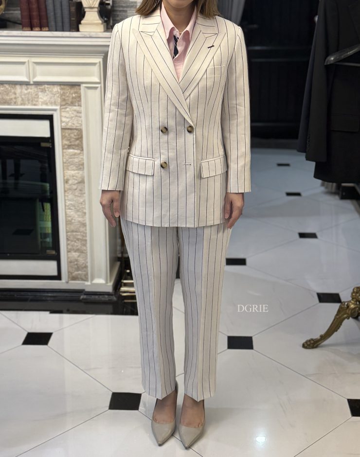 ตัดสูทผู้หญิง DGRIE Heavy Pin-Stripe Linen Suits