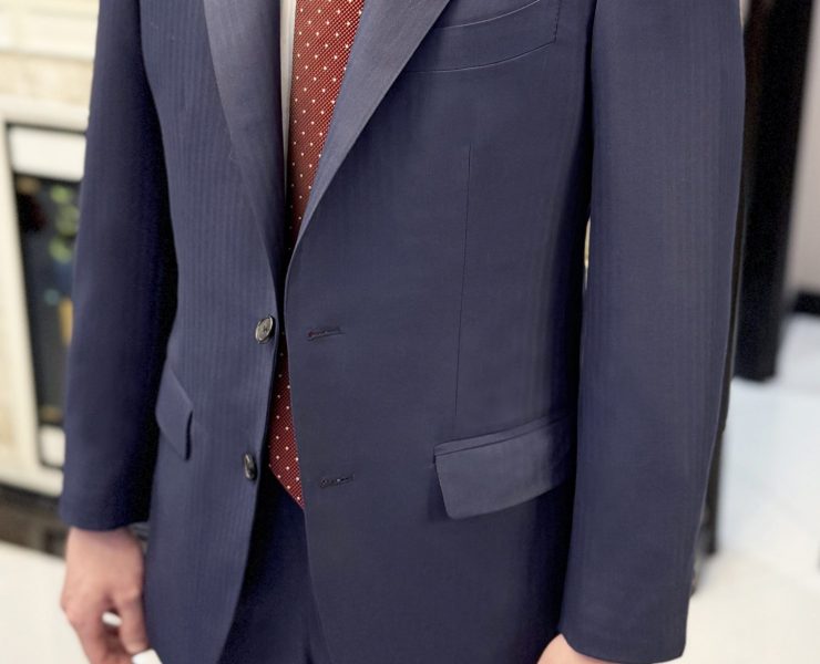 DGRIE Navy Blue Herringbone Suits