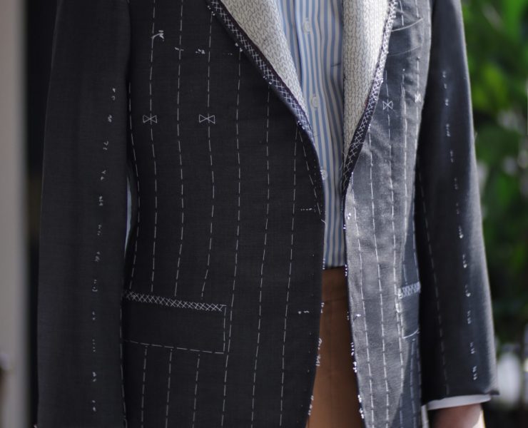 Fitting Dark Navy Full Canvas ปกแหลม Peak Lapel