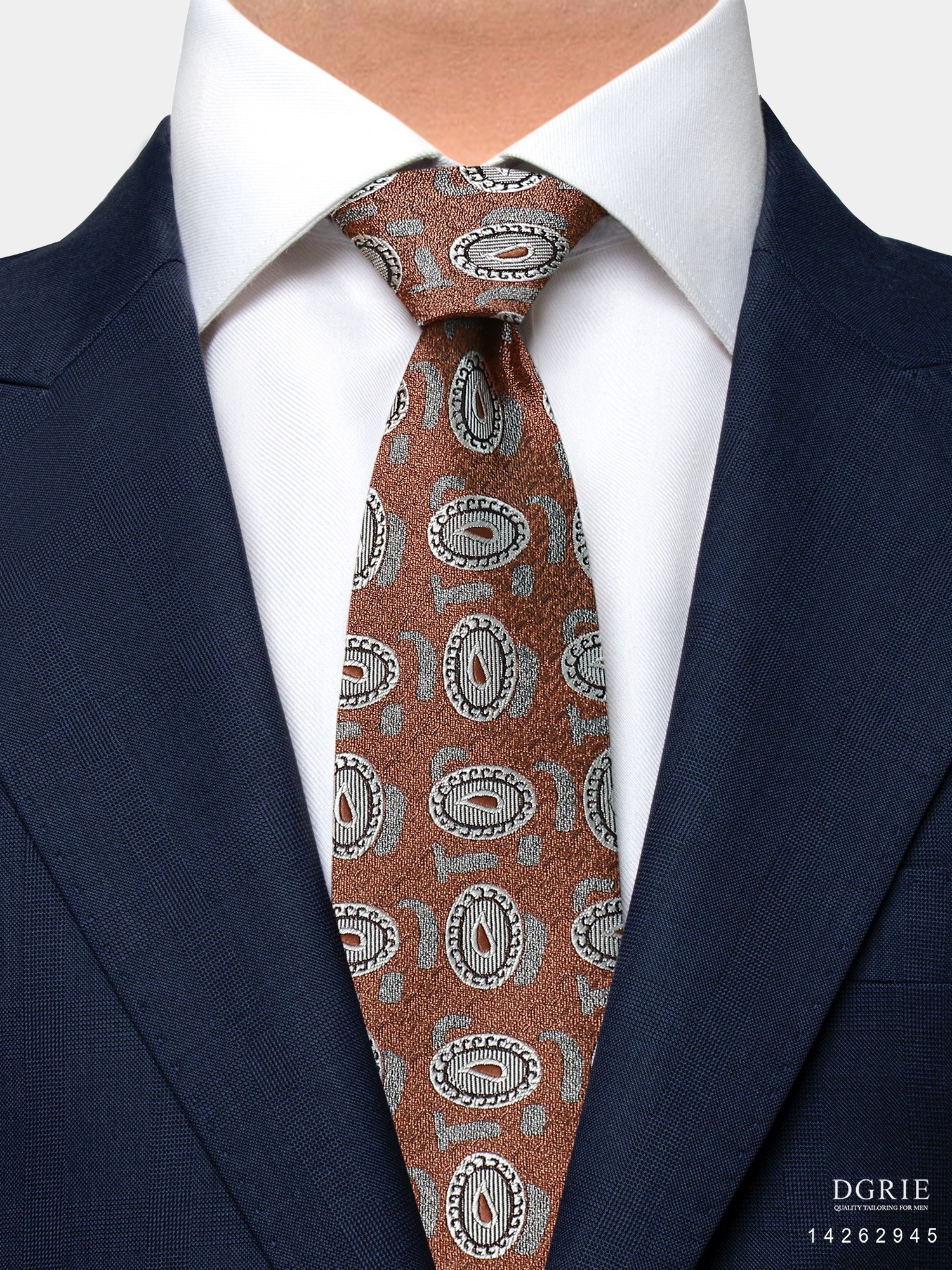 IMG_9539 เนคไท Silk Neapolitan Vintage Oval 3 Inch Necktie