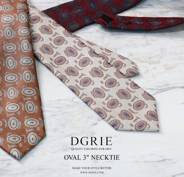 เนคไท Silk Neapolitan Vintage Oval 3 Inch Necktie 16 เนคไท Silk Neapolitan Vintage Oval 3 Inch Necktie