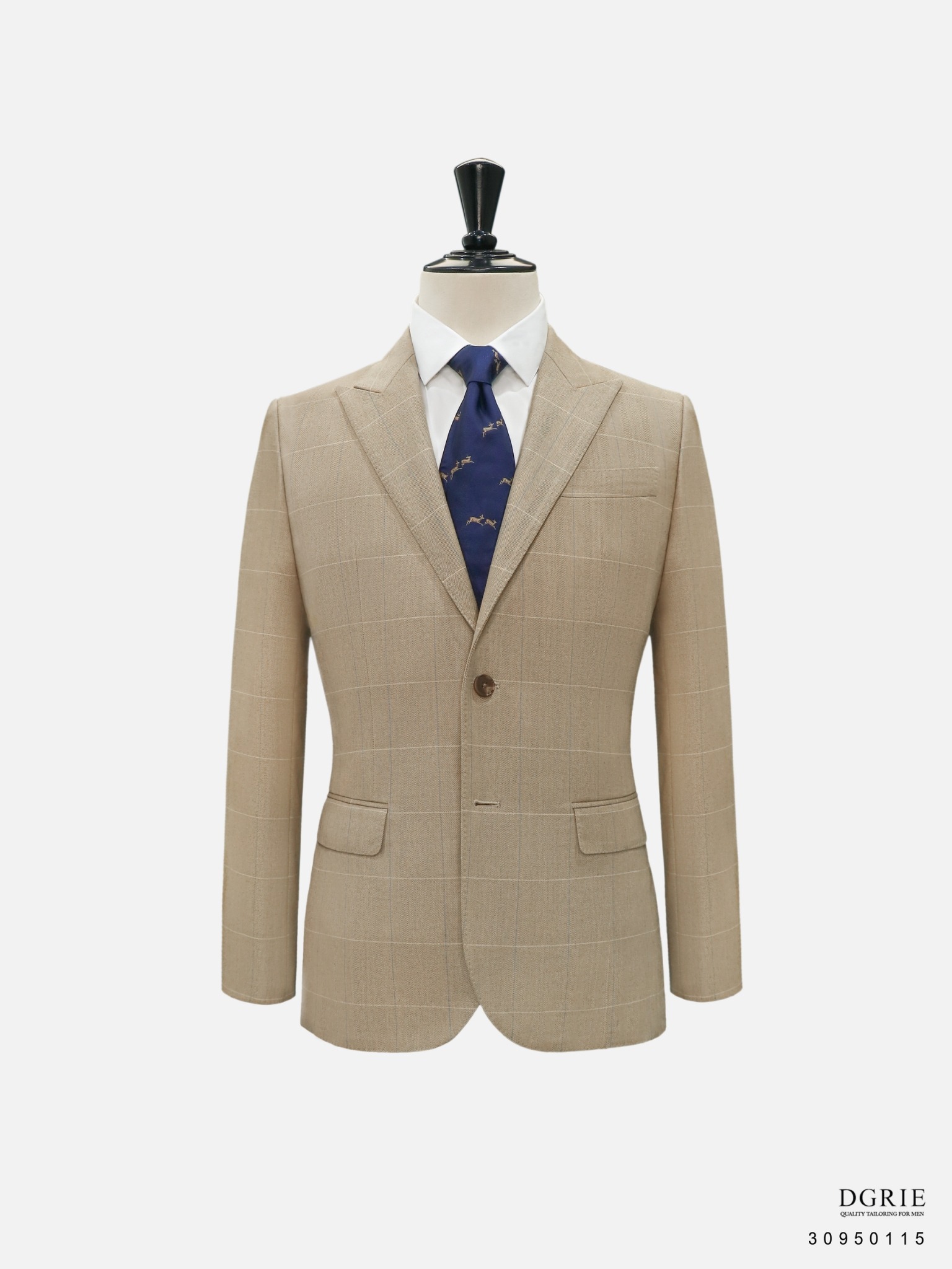 เสื้อสูท Beige Cotton Wool Suit Herringbone Window Suits