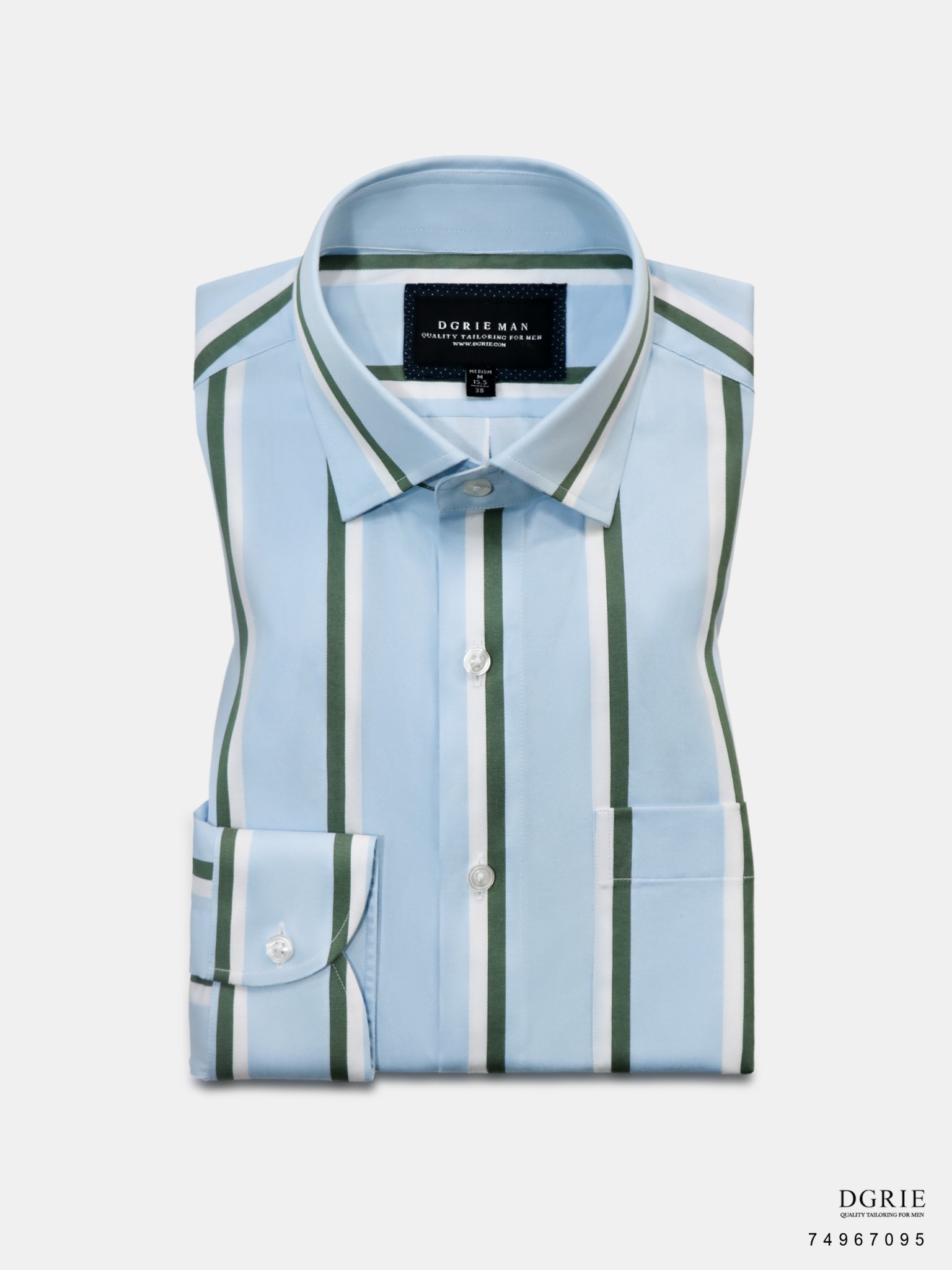 เสื้อเชิ้ต Double Stripe 2 Tone Light Blue Shirts