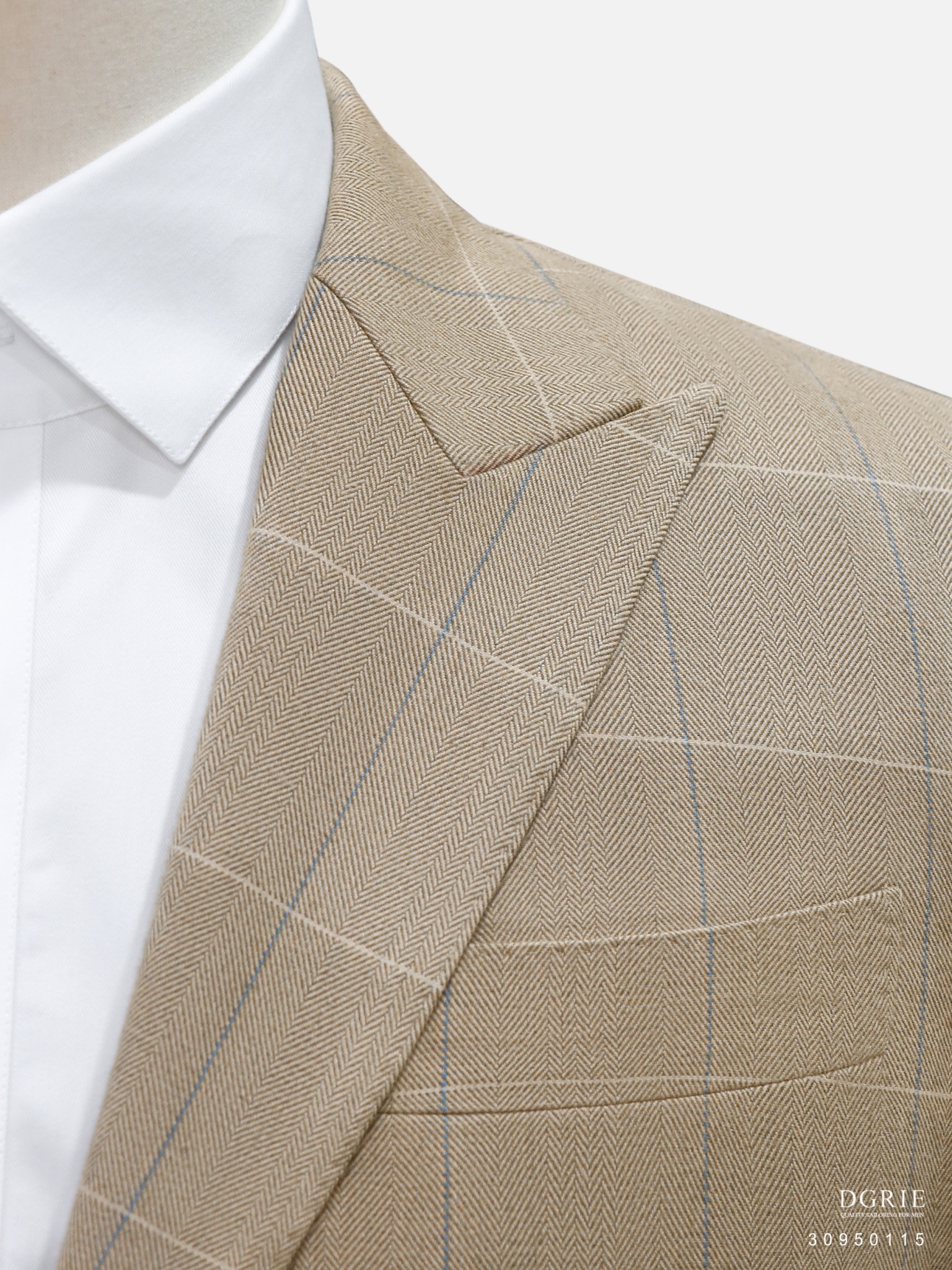 เสื้อสูท Beige Cotton Wool Suit Herringbone Window Suits