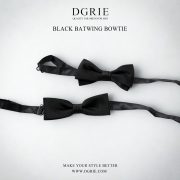 โบว์ไทสีดำ Black Batwing Satin Bow Tie