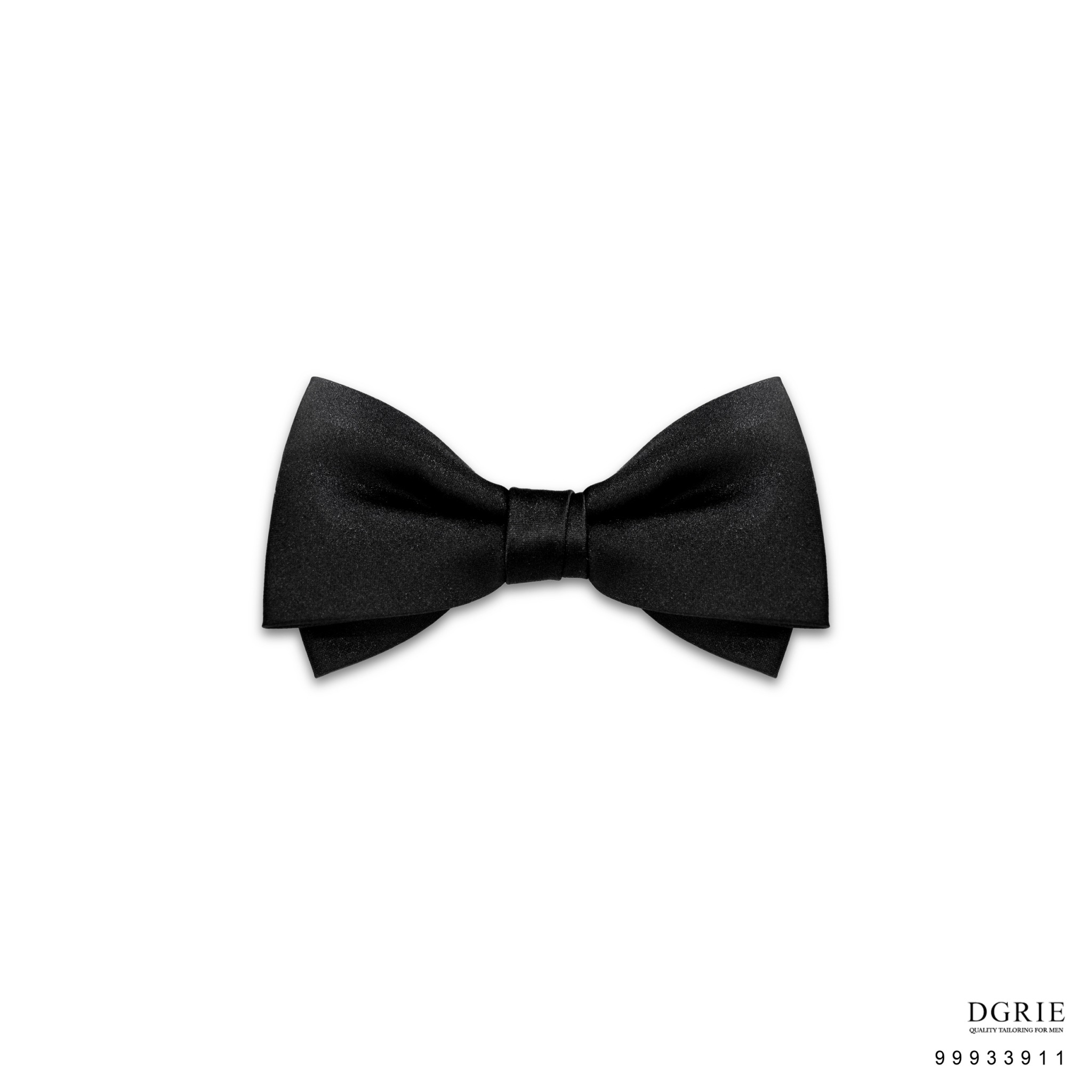 โบว์ไทสีดำ Black Batwing Satin Bow Tie