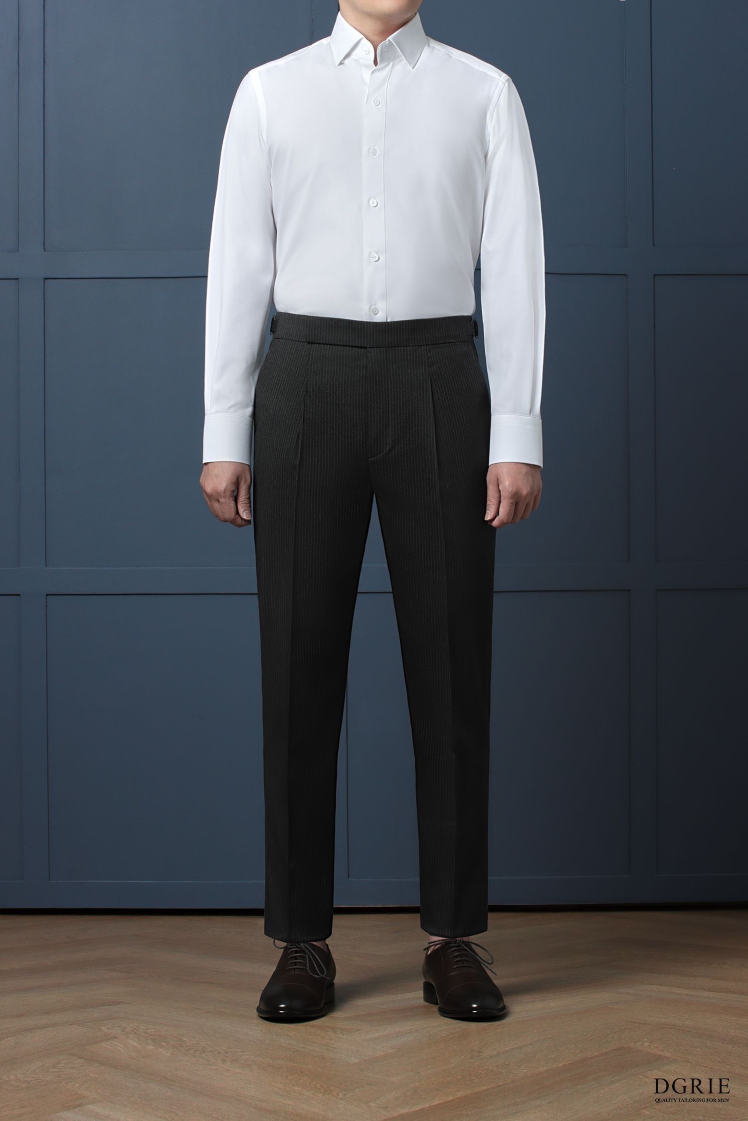 กางเกง Dark Grey Stripes 0.5cm Adjustable Pants