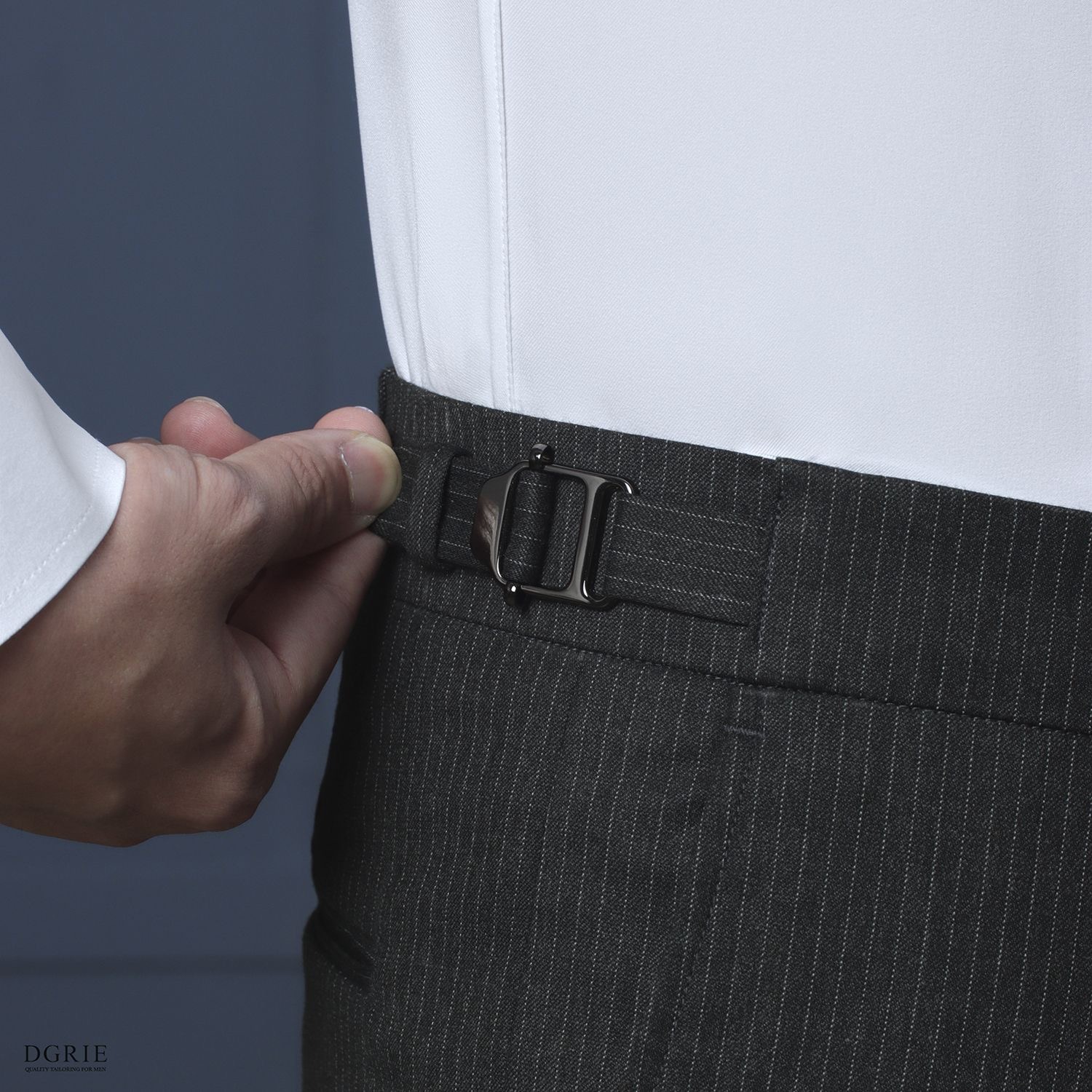 กางเกง Dark Grey Stripes 0.5cm Adjustable Pants