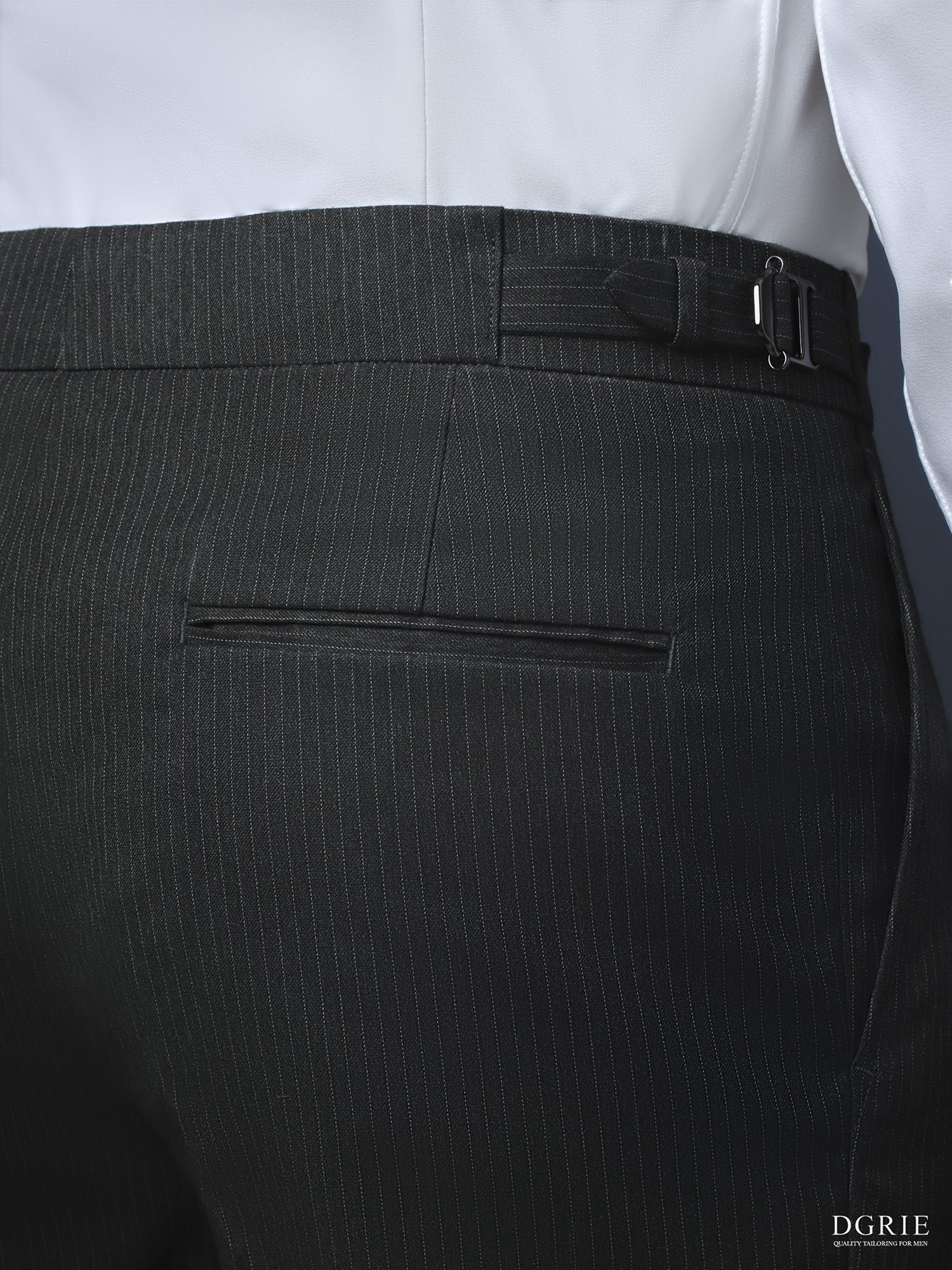 กางเกง Dark Grey Stripes 0.5cm Adjustable Pants