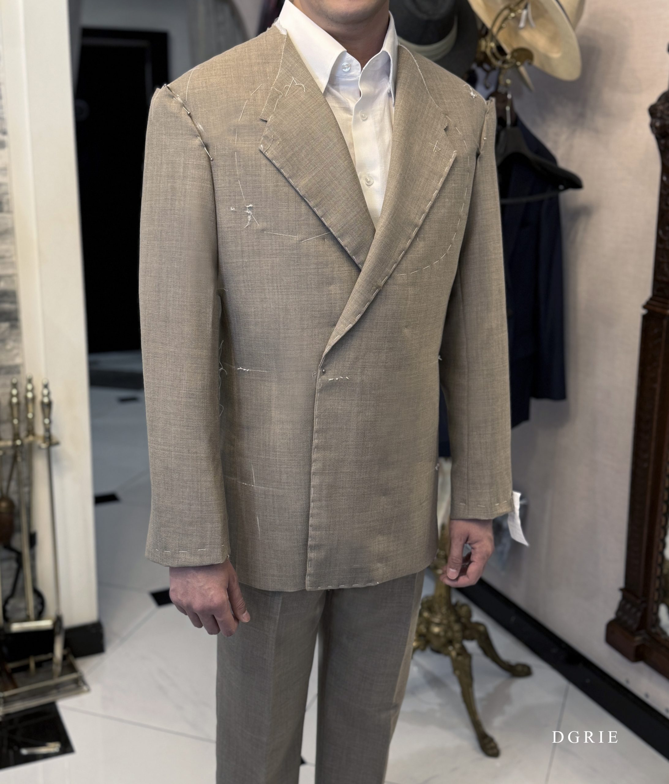 ร้านตัดสูท Oversize Jacket Buttonless Flannel Wool