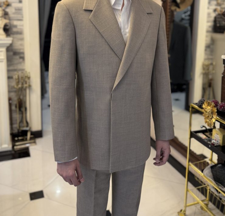 ร้านตัดสูท Oversize Jacket Buttonless Flannel Wool