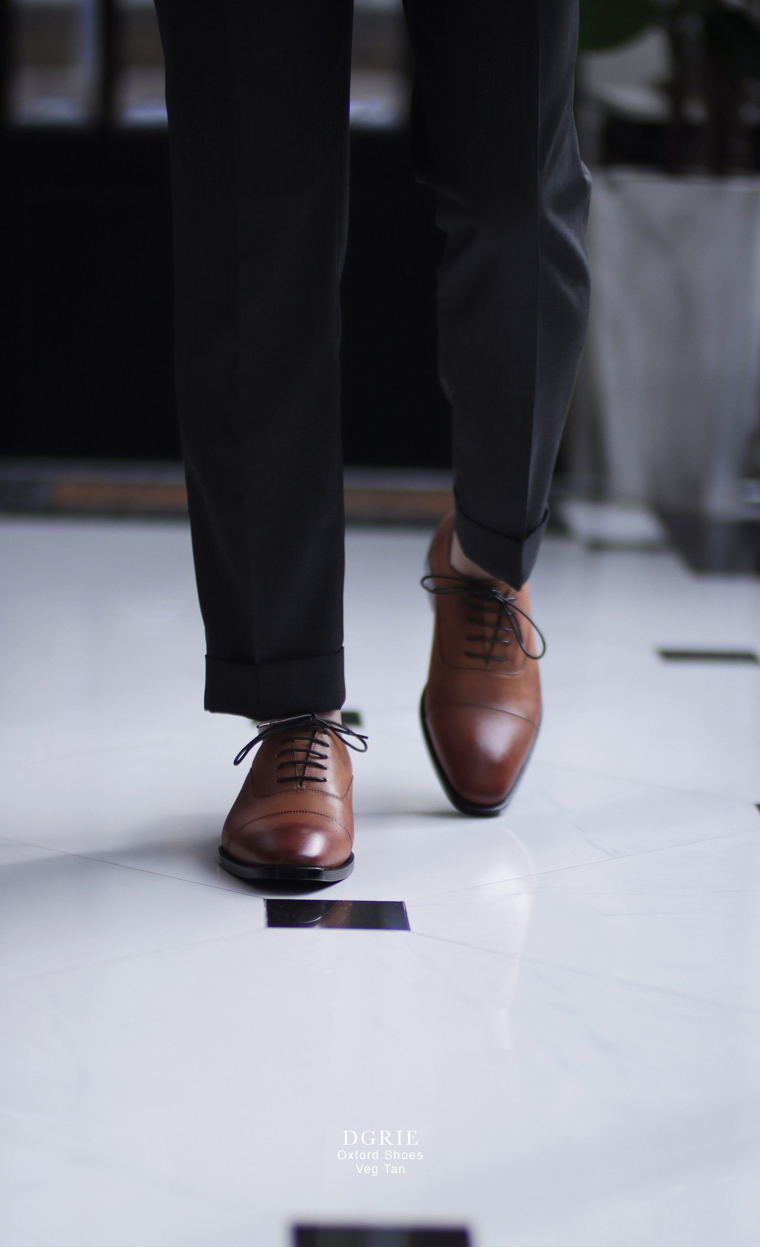 Premium Cap Toe Oxford (Veg Tan) Shoes