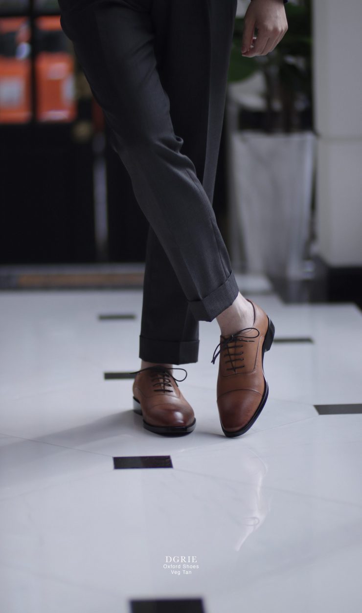 Premium Cap Toe Oxford (Veg Tan) Shoes