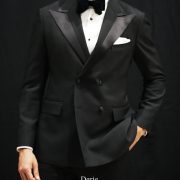 ตัดสูททักซิโด้ Black Tuxedo Classic Peak Lapel Satin Trim