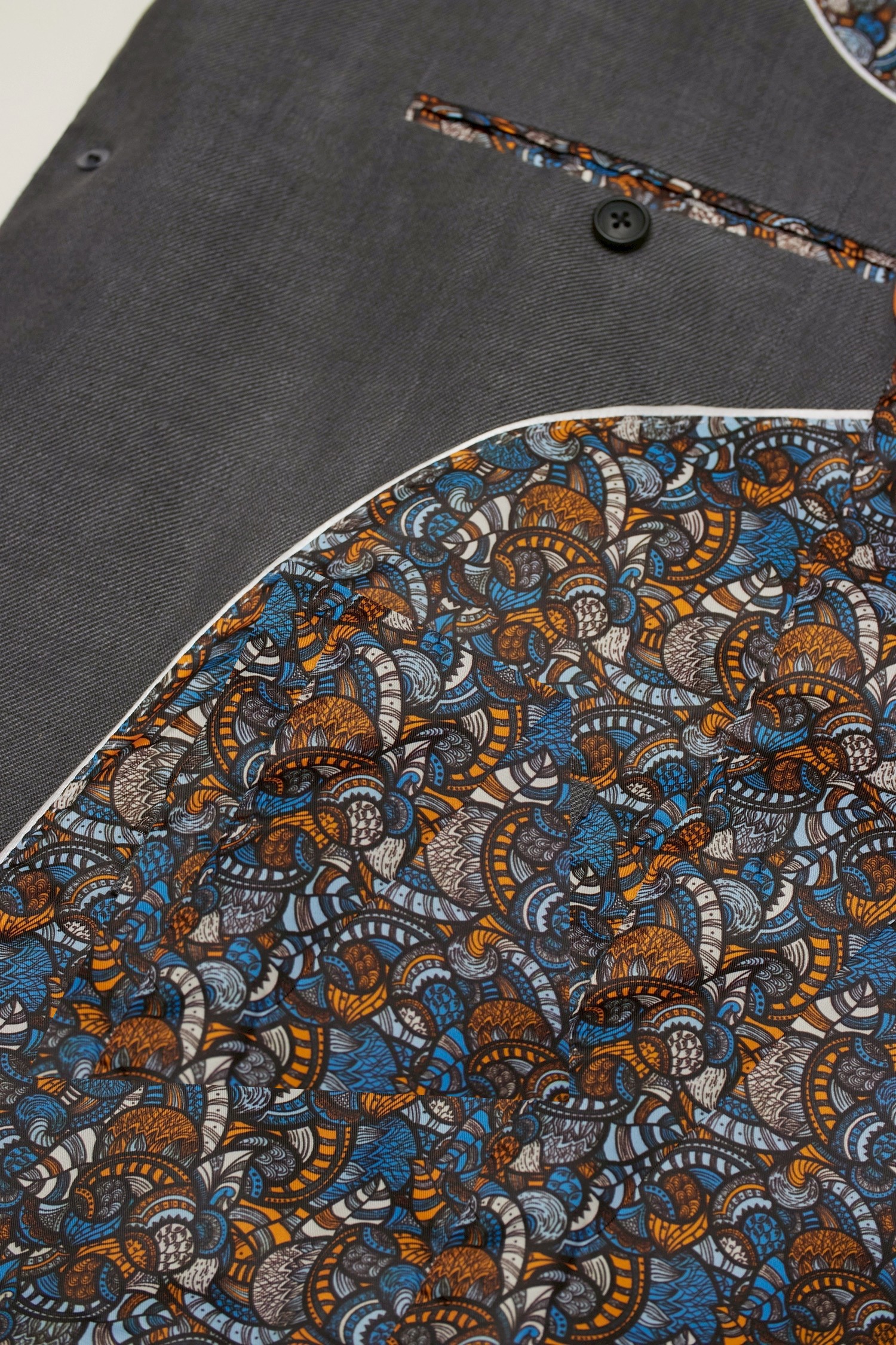 เสื้อสูท Dark Gray Notch Lapel Stitch Linen Sport Jacket