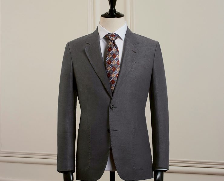 เสื้อสูท Dark Gray Notch Lapel Stitch Linen Sport Jacket