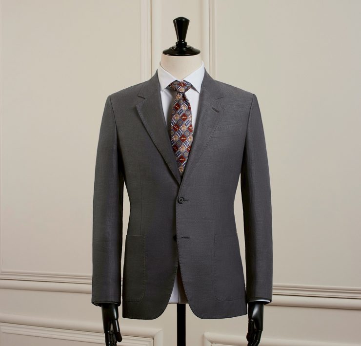 เสื้อสูท Dark Gray Notch Lapel Stitch Linen Sport Jacket