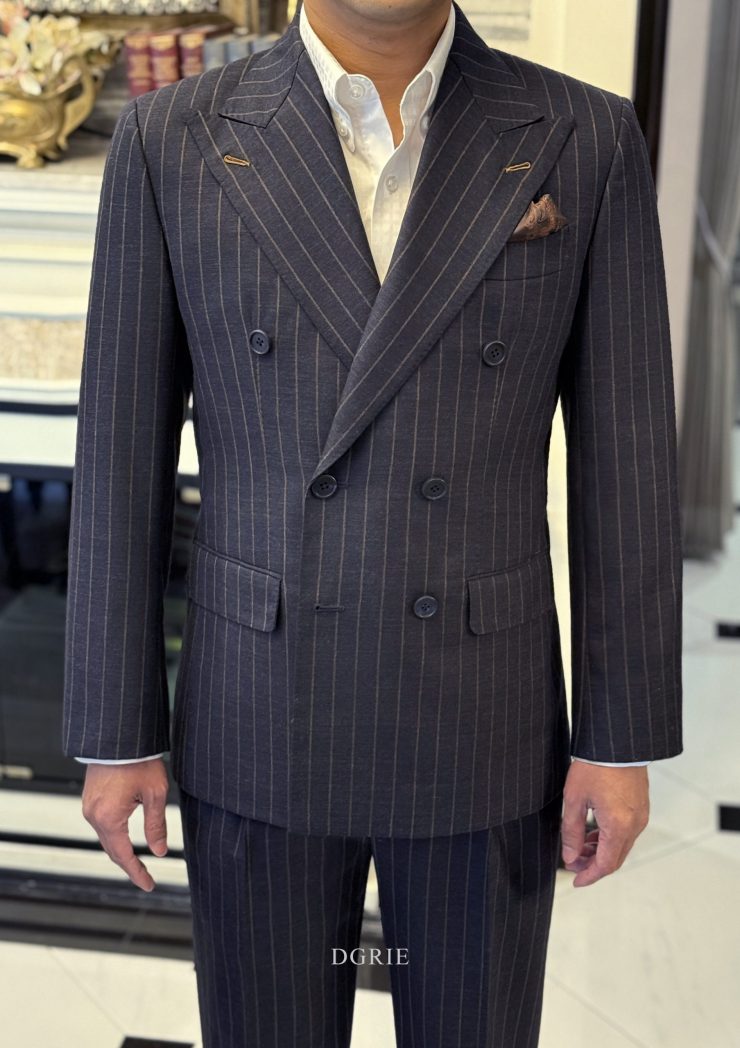 DGRIE Dark Navy Pin-stripe Duoble Breasted Suit