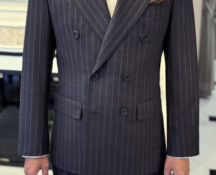 DGRIE Dark Navy Pin-stripe Duoble Breasted Suit