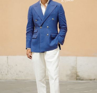 ตัดสูทยีนส์ DGRIE – Navy Denim Double Breasted Suits