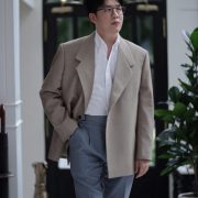 DGRIE Oversize Jacket Flannel Jacket GURKHA SMOKE BLUE PANTS