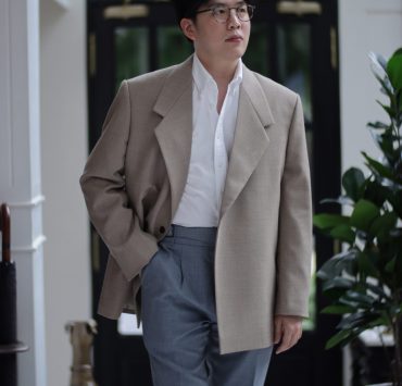 DGRIE Oversize Jacket Flannel Jacket GURKHA SMOKE BLUE PANTS