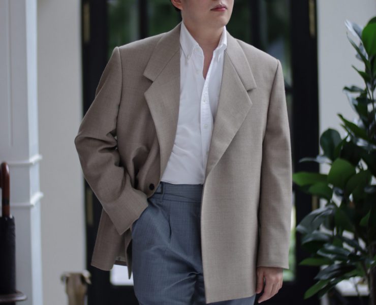 DGRIE Oversize Jacket Flannel Jacket GURKHA SMOKE BLUE PANTS