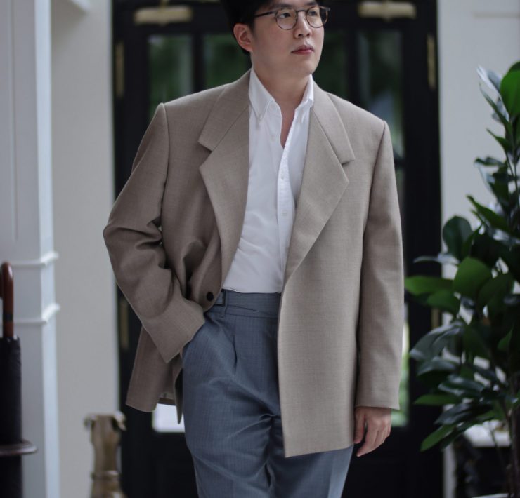 DGRIE Oversize Jacket Flannel Jacket GURKHA SMOKE BLUE PANTS