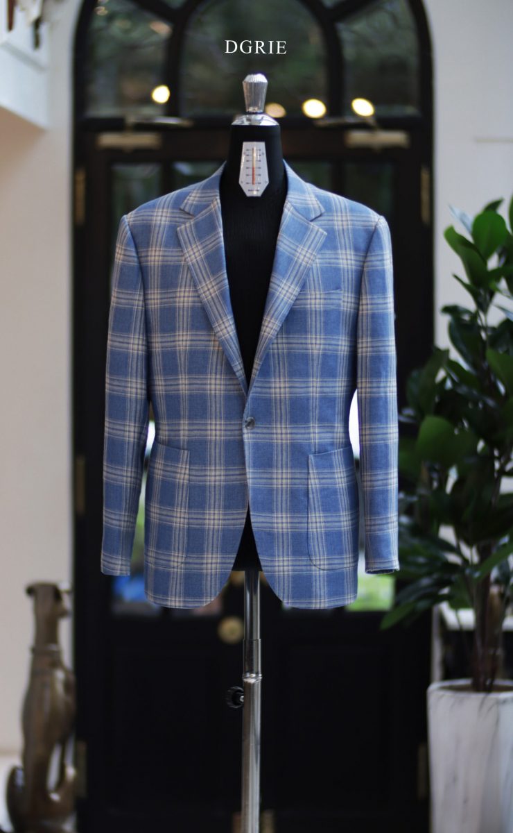 DGRIE SOLBIATI BLUE CHECK JACKET by Loro Piana
