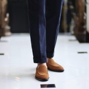 รองเท้าหนังกลับผู้ชาย DRGIE Casual Snuff Suede Tassel-Less Loafers